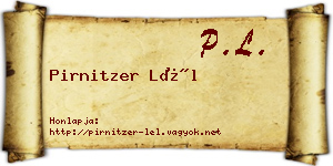 Pirnitzer Lél névjegykártya